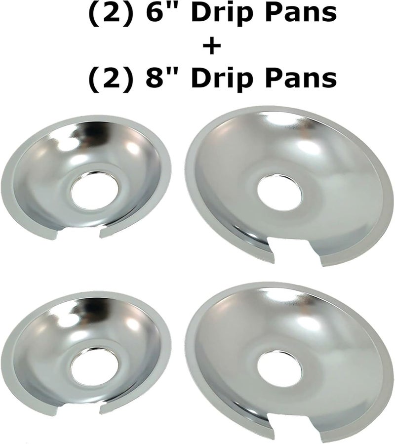 Kitchen Basics 101 Made in the USA 715877 and 715878 Replacement Range Cooktop Drip Pans for Jenn Air - Includes 2 6-Inch and 2 8-Inch Pans, 4 Pack - Image 5